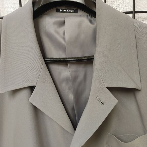 MEN'S JOHN KNIGHT 100% MICROFIBER FULL LENGTH DUSTER TOP COAT. JK-3 GREY. - Picture 3 of 11